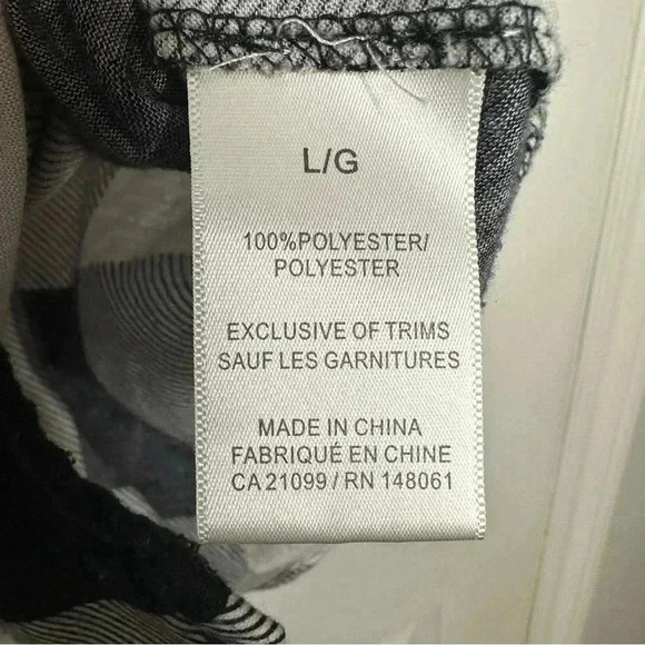 Ardene Button Up Shirt Plaid Black & White Size Large - Picture 10 of 16